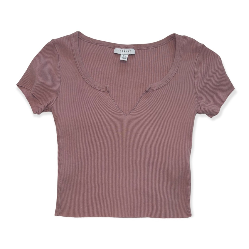 Topshop Mauve Cropped T-Shirt, Size US 2